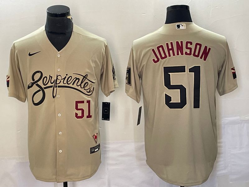 Men Arizona Diamondback 51 Johnson City Edition Gray Game Nike 2023 MLB Jersey